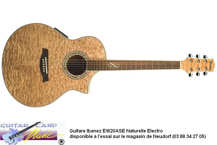 Guitare Ibanez EW20ASE Naturelle Frene Onde Electro